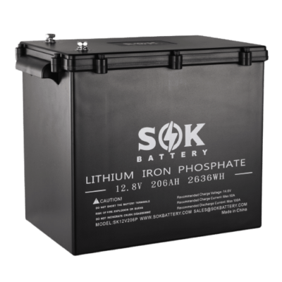 SOK 12v 206Ah IP65 Lithium Battery with heater